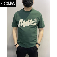 HLCOMAN2025夏季男士简约圆领短袖T恤上衣新款青年潮流修身打底休闲半袖
