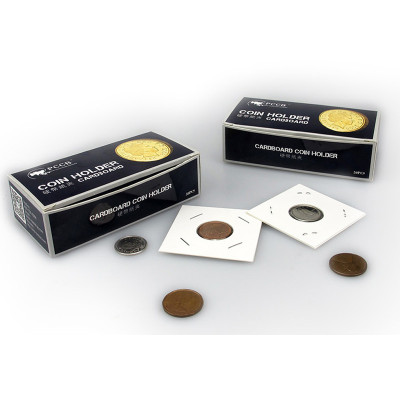 昊藏天下护币方形纸夹钱币硬币古钱币收藏夹50片装37.0mm