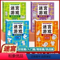 [全4册]迷宫游戏-专注力训练 [正版]迷宫游戏入门初级中级高级挑战篇数独思维训练培养专注力儿童4-6-10岁益智游戏书