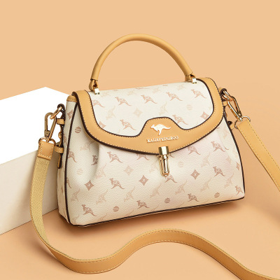 包包女包新款2026斜挎包时尚撞色印花女士单肩包女多隔层