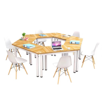 创世人 办公家具简约现代梯形会议桌个性随意拼接组合洽谈桌创意拼接培训桌 直径 1.6m