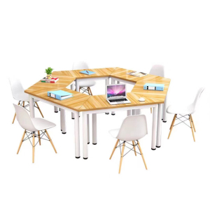 创世人 办公家具简约现代梯形会议桌个性随意拼接组合洽谈桌创意拼接培训桌 直径 1.6m