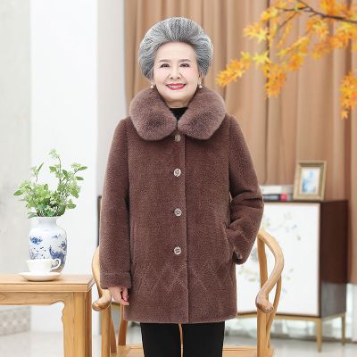 迪鲁奥(DILUAO)高端轻奢奶奶绒外套女中老年女装秋冬60岁70奶奶装秋装绒外衣女中长款外套妈妈上衣