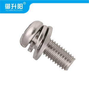 御升阳 304不锈钢十字槽半圆头三组合螺丝 M4X12 4.8级强度/ 个