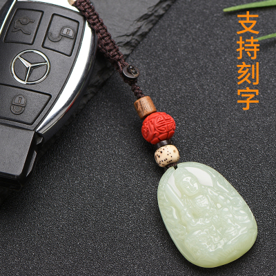 舞玉乘风和田玉十二生肖汽车钥匙坠男女车用挂件个性挂绳玉石饰品吊坠自戴送人民族风无镶嵌