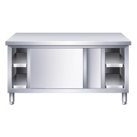 凌迪星不锈钢橱柜 双门两层台