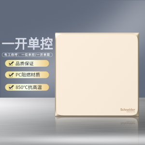 [官方旗舰店]施耐德电气开关插座皓呈珍珠金色86型大面板家用墙壁式10A五孔一开弱电电源空调插座