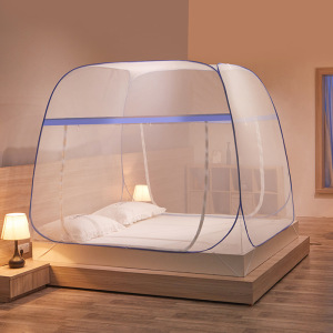 夏季蚊帐免安装蒙古包帐篷一体式钢丝纹帐 TP2315