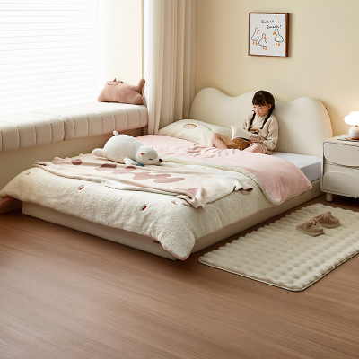 全友家居现代简约儿童床小户型卧室皮艺软包单人床榻榻米