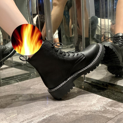 XeeJee马丁靴女2020新款百搭春秋单靴杨幂同款帅气工装鞋英伦风短靴子女