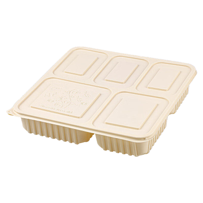 是尚 一次性餐盒 玉米淀粉五格盒200套H528/箱