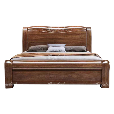 洛诗莲 (RoyceLand) 胡桃木实木床1.8米双人床