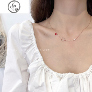 ins简约红心闺蜜项链女锁骨链镂空爱心仙气甜美少女心choker颈链 JiMi 红心项链