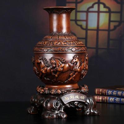 家柏饰(CORATED)马到成功花瓶摆件一对家居客厅酒柜电视柜装饰品公司开业乔迁礼品