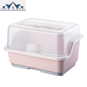 沥水迷你碗柜放碗筷收纳箱收纳盒带盖装餐具盘碗碟置物架厨房家用 三维工匠