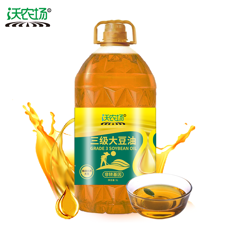 沃农场非转基因三级大豆油5L/桶
