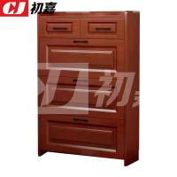 初嘉(CJ)木质翻斗鞋柜入户门口窄边鞋柜双层双抽屉 800*240*1200