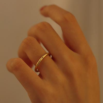 [在逃公主]情书情侣戒指小众设计复古做旧磨砂女高级感素圈指环送女朋友老婆情人节七夕生日礼物