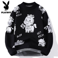 花花公子新款高品质[新款]2025年秋冬款圆领针织毛衣男