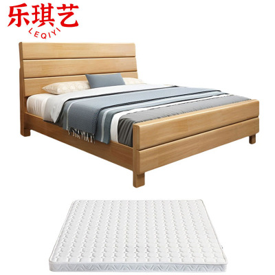 乐琪艺 实木床 1.5米+8公分床垫 套