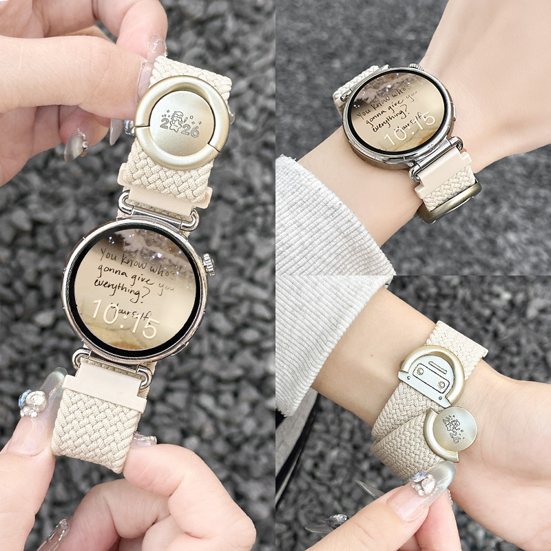 适用华为gt6表带手表gt5尼龙编织gt4圆形watch5磁吸扣运动女款18mm专用男智能小米s4 41mm创意oppo