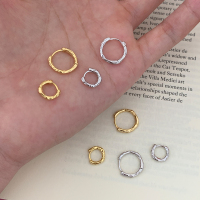 S925纯银素圈耳扣睡觉免摘简约气质耳钉女小众设计感耳环日常送女朋友老婆情人节七夕生日礼物