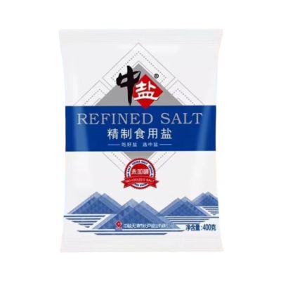 中盐 精制食用盐(未加碘)400g/袋