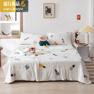 夏季ins空调被薄款针织棉夏凉被双人可水洗玻尿酸夏被单人薄被子 三维工匠