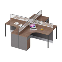 科朔 办公桌职员桌 员工桌 板式屏风办公桌 四人位KS-06L3007