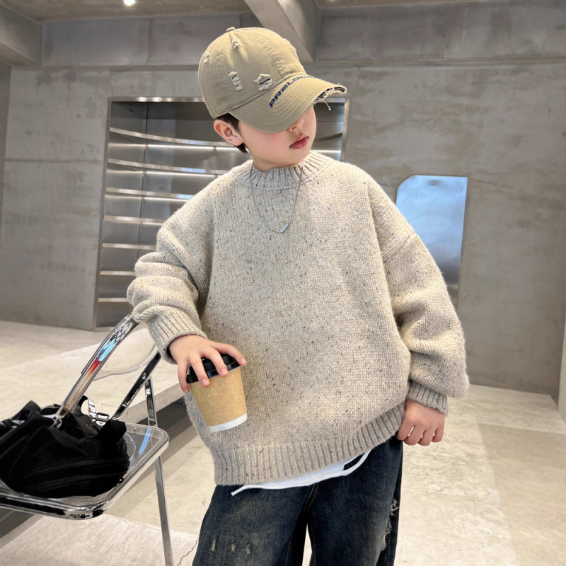 男童毛衣新款秋冬款冬季加厚儿童中大童冬装套头洋气针织衫潮