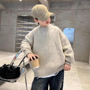 男童毛衣新款秋冬款冬季加厚儿童中大童冬装套头洋气针织衫潮