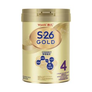 原装进口爱尔兰港版香港惠氏(Wyeth) S-26金装HMO婴幼儿儿童牛奶奶粉4段(3岁以上) 900g