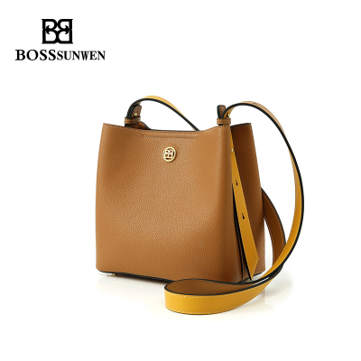 BOSSSUNWEN大容量水桶包单肩包女士手提包包女式斜挎包女包