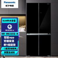 松下 NR-W632CG-K十字对开门宽幅变温 1级能效 APP智控顶置压缩机 628升 双循环系统 黑色展示柜