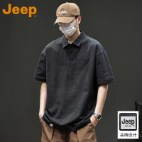 [重磅双纱]JEEP吉普短袖polo衫男2025新款夏季宽松休闲纯棉t恤