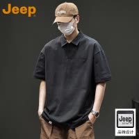 [重磅双纱]JEEP吉普短袖polo衫男2025新款夏季宽松休闲纯棉t恤