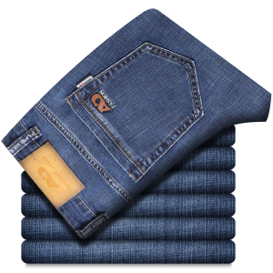 老爷车(laoyeche)秋冬季款男士牛仔裤 男直筒修身弹力黑色韩版潮流男装长裤子男牛仔裤