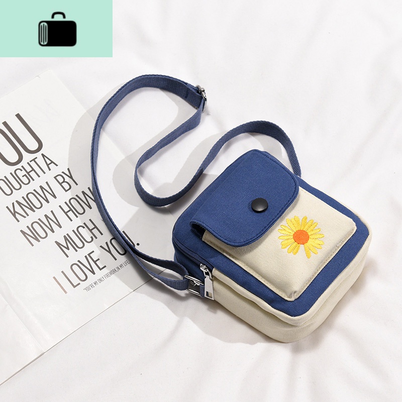 高级感小众包包女2020新款复古帆布小方包网红洋气单肩斜挎零钱包NEW LAKE女手包