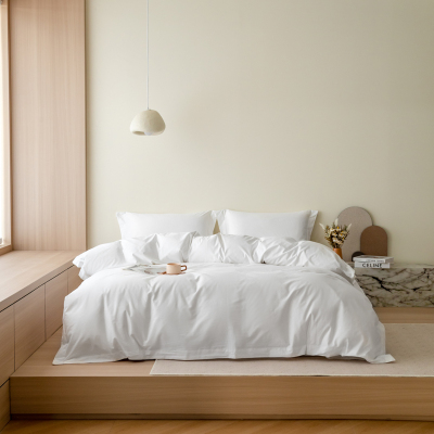 汉司家纺 150*200cm 纯棉贡缎60S 三件套 (计价单位:套)纯白色