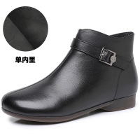 秋冬季新款马丁靴女保暖棉鞋女短靴休闲复古平底妈妈舒适女鞋