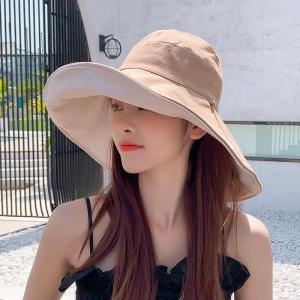 帽子女夏季渔夫帽遮脸遮阳帽大檐帽韩版双面戴日系太阳帽