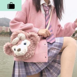 日系达菲熊雪莉玫毛绒单肩斜挎手机包女Lolita儿童卡通可爱零钱包NEW LAKE