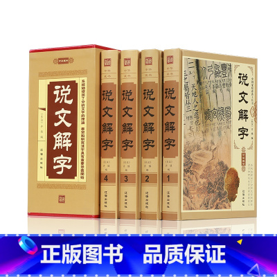 [正版] 精装说文解字 全4册 语言文字图解说文解字注部首通论许慎说文解字详解部首段玉裁注咬文嚼字中华藏书文字汉字研究