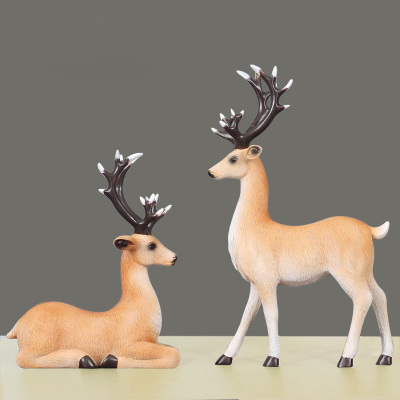 瑞仕兹圣诞节装饰品梅花鹿摆件装饰公仔工艺礼品圣诞装饰用品创意乔迁房间酒柜客厅家居装饰品结婚送闺蜜朋友订婚礼品抖音同款