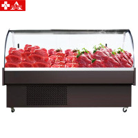 埃利斯(AILISI)1.8米商用冷鲜肉圆弧展示柜冷藏猪肉鸭脖保鲜柜卧式冰柜商用水果冷藏超市冷柜风直冷鲜肉柜