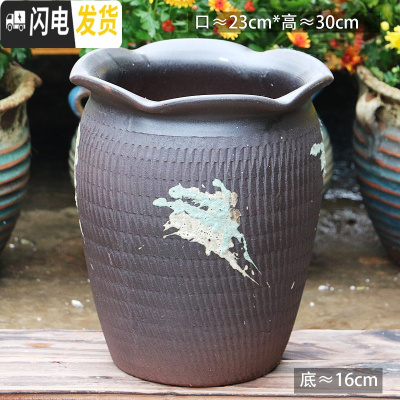 三维工匠特大陶罐花盆陶瓷大号土陶罐法师盆大口径多肉花盆高筒老桩盆 L-117 如图花盆容器