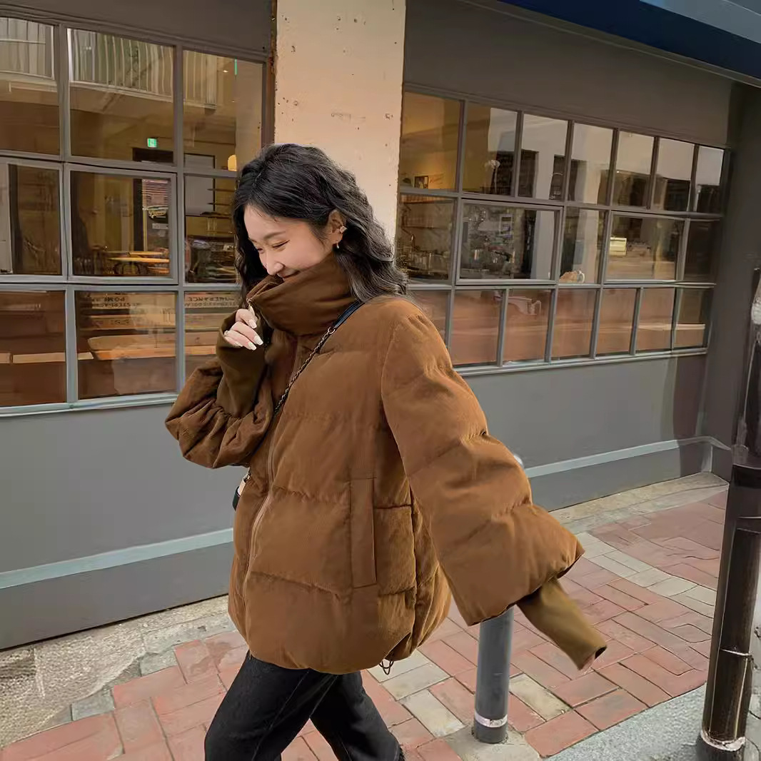 2025年棉衣女冬韩版宽松加厚灯芯绒外套时尚棉袄设计感潮流棉服