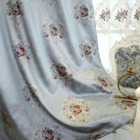 家柏饰(CORATED)欧式风格轻奢布艺刺绣浮提花新款客厅避光大气成品窗帘