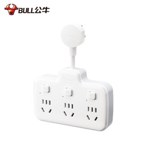 公牛(BULL)柔性转换插头/品字形一转六插座/无线转换/电源转换器 6位分控开关 GN-97333