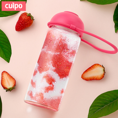 cuipo玻璃杯女学生耐随手水杯子便携可爱花茶杯水杯简约清新森系